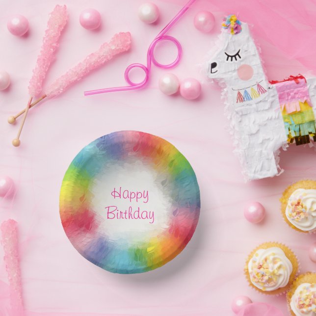 Bols En Carton Personnalisé Modèle coloré moderne Joyeux annivers (Fête)