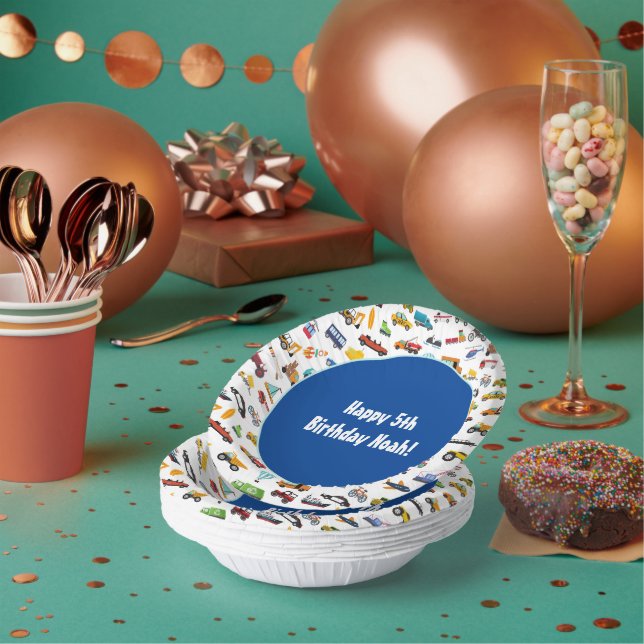 Bols En Carton Petite voiture Motif véhicule enfant fête d'annive (Multi)