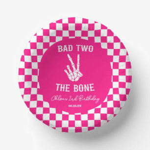 Bols En Carton Pink Bad Two The Bone Skeleton 2e fête d'anniversa