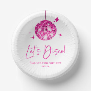 Bols En Carton Pink Disco Ball Let's Disco Anniversaire
