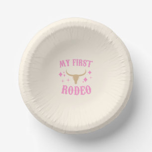 Bols En Carton Pink My First Rodeo Cowgirl 1er Anniversaire