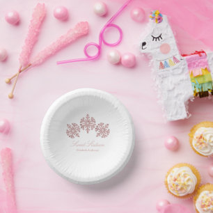 Bols En Carton Pink Rose Gold Snowflake Winter Sweet 16