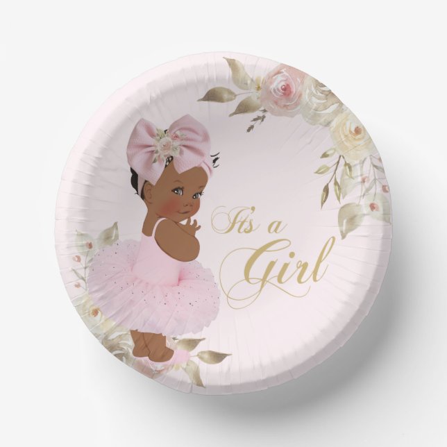 Bols En Carton Plaque en papier Baby shower Tutu Rose Gold Prince (Recto)
