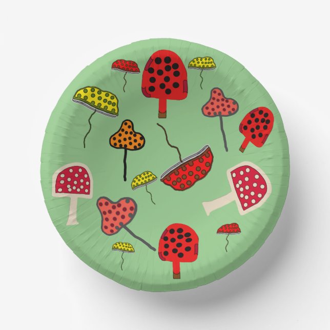 Bols En Carton Plaque en papier design pour champignon (Recto)