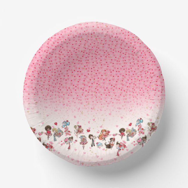 Bols En Carton Plaques de fête Saint-Valentin (Recto)