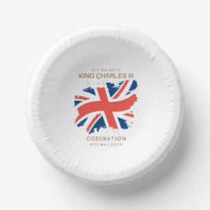 Bols En Carton Plaques de papier indicateur King Charles III Unio