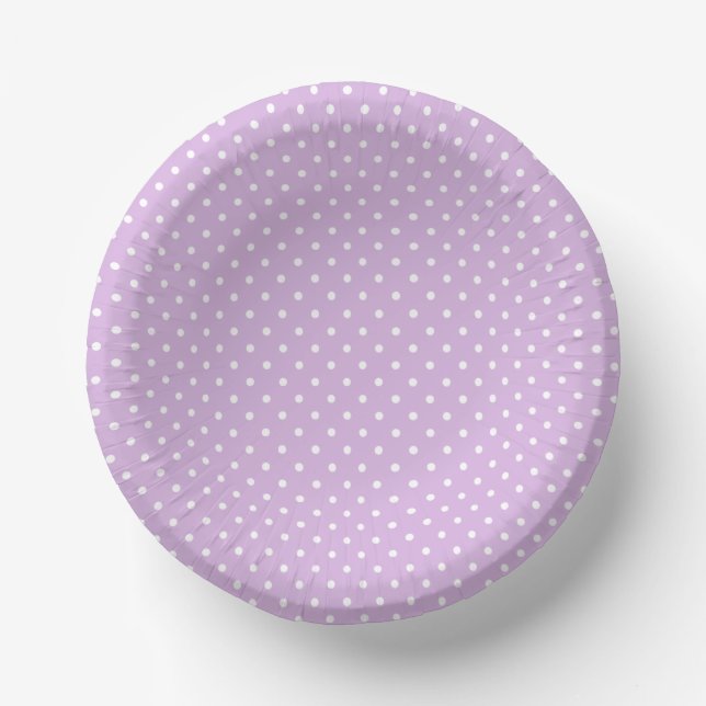 Bols En Carton Pois Classiques Blancs - Lilas Doux (Recto)