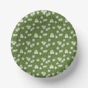 Bols En Carton Pois et marguerites - Blanc, Sable et Palm Green