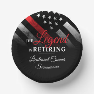 Bols En Carton Pompier Retraite Ligne Rouge Flag Flaman