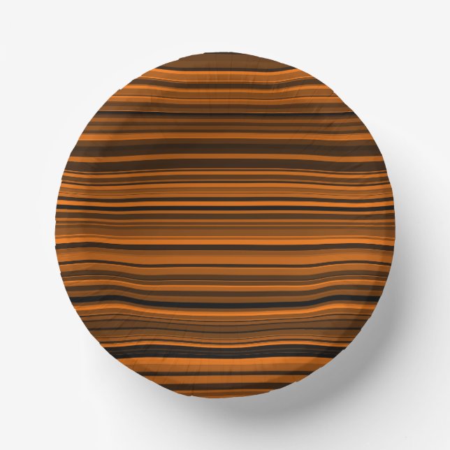 Bols En Carton Rayures Marron Orange Noir (Recto)