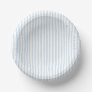Bols En Carton Rayures Simples - Bleu Poudre