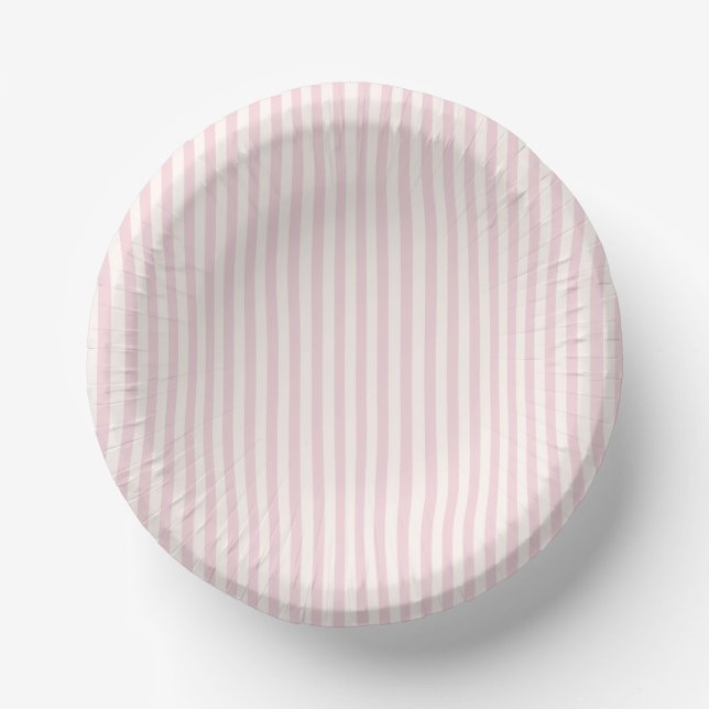 Bols En Carton Rayures Simples - Douce Teinte Rose (Recto)