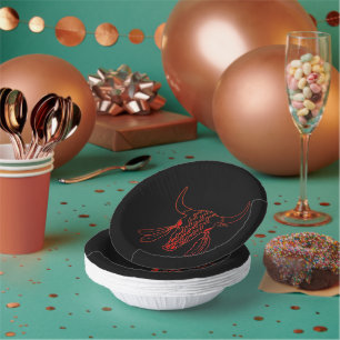 Bols En Carton Red Ghost Dance Buffalo ligne bowls en papier noir