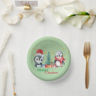 Bols En Carton Red Green Penguin Père Noël Joyeux Noël Party