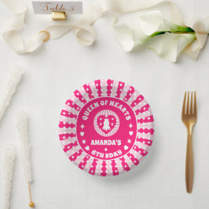Bols En Carton Reine Des Coeurs Rose Rétro Anniversaire