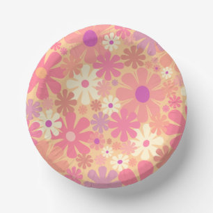 Bols En Carton Retro 60s les années 70 esthétique motif floral