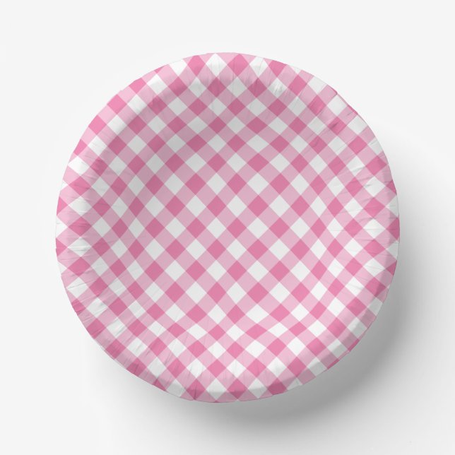 Bols En Carton Retro Gingham Fuchsia Pink (Recto)