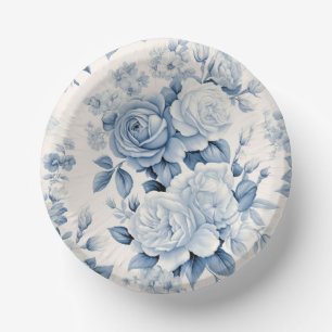 Bols En Carton Romantique Chic Antique Dusty Blue Roses