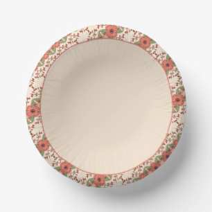 Bols En Carton Rose clair aux accents floraux