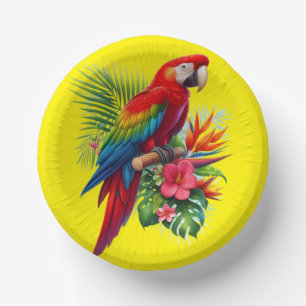 Bols En Carton Rouge macaw tropical floral