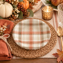 Rustique Automne Plaid Classique Brun Crème Rouill