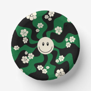 Bols En Carton Smile - Vert, Crème et Noir