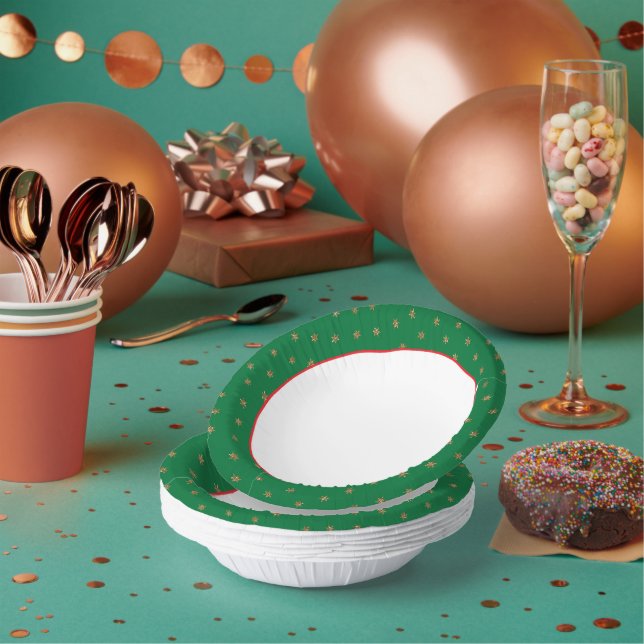Bols En Carton Soirée de Noël verte et or (Multi)