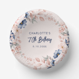 Bols En Carton Soirée élégante rose florale 70e anniversaire