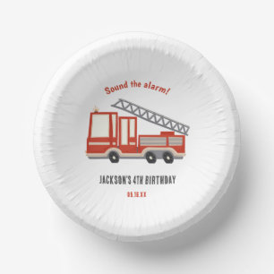 Bols En Carton Son L'alarme Camion Fête d'anniversaire