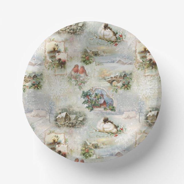 Bols En Carton Sparkly Rustic Christmas Winter Scènes Collage (Recto)