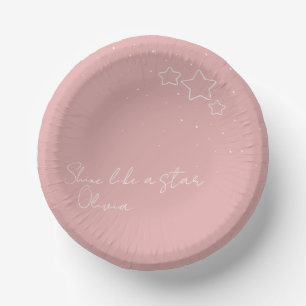 Bols En Carton Star Trio en rose et blanc avec message et nom