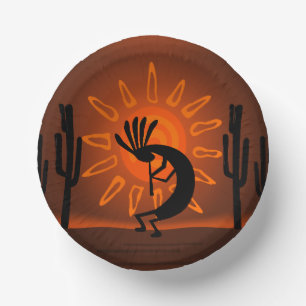 Bols En Carton Sud-ouest Kokopelli Desert Sunset Brown 