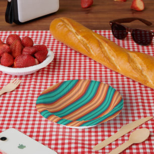 Bols En Carton Sud-Ouest Orange rouge Turquoise arc-en-ciel rayur