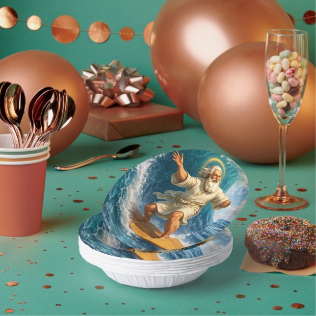 Bols En Carton Surfing Moses biblical art disposable paper bowl (Multi)
