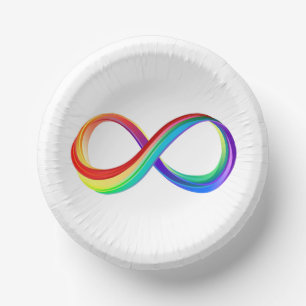 Bols En Carton Symbole d'infinité arc-en-ciel stratifié
