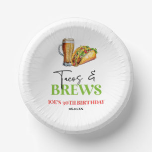 Bols En Carton Tacos et brasse Bière Verre fête d'anniversaire
