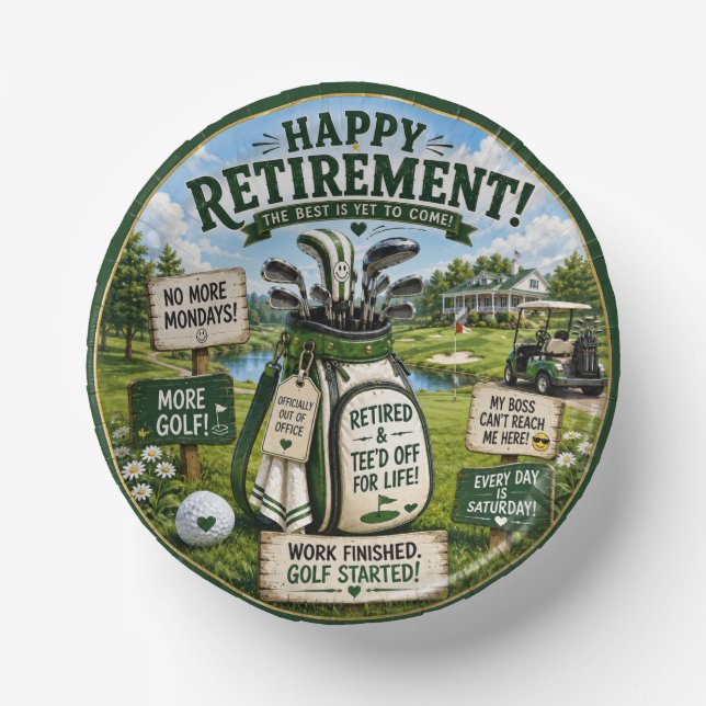 Bols En Carton Thème retraite de golf  (Recto)