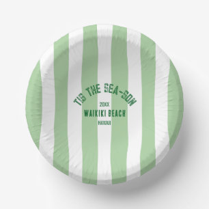 Bols En Carton Tis SeaSon Custom Beach Christmas Green Stripe