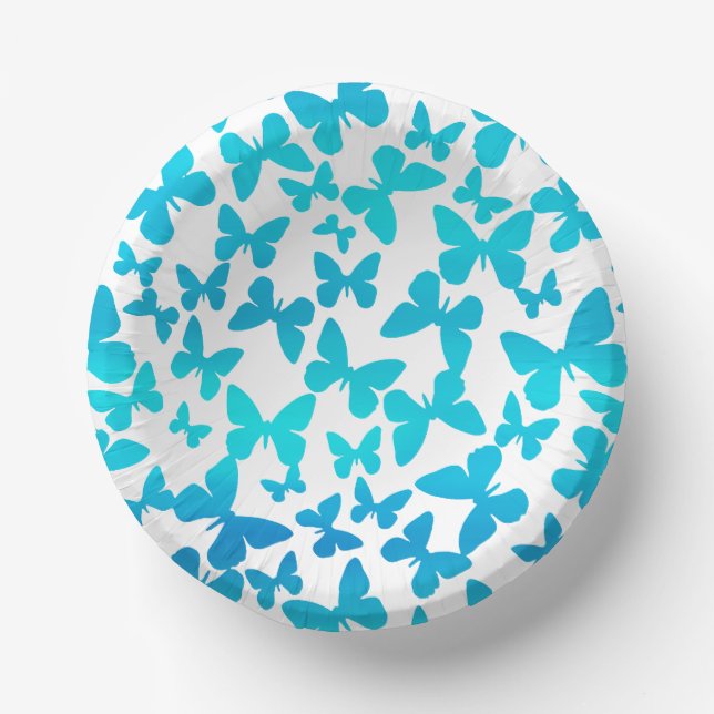 Bols En Carton Toss papillon (Turquoise) (Recto)