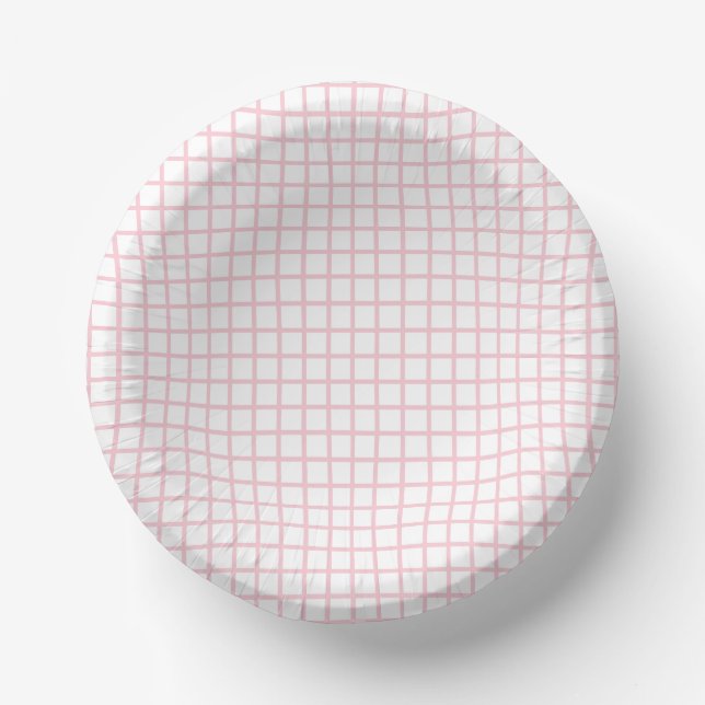 Bols En Carton Trellis Rose - Blanc (Recto)