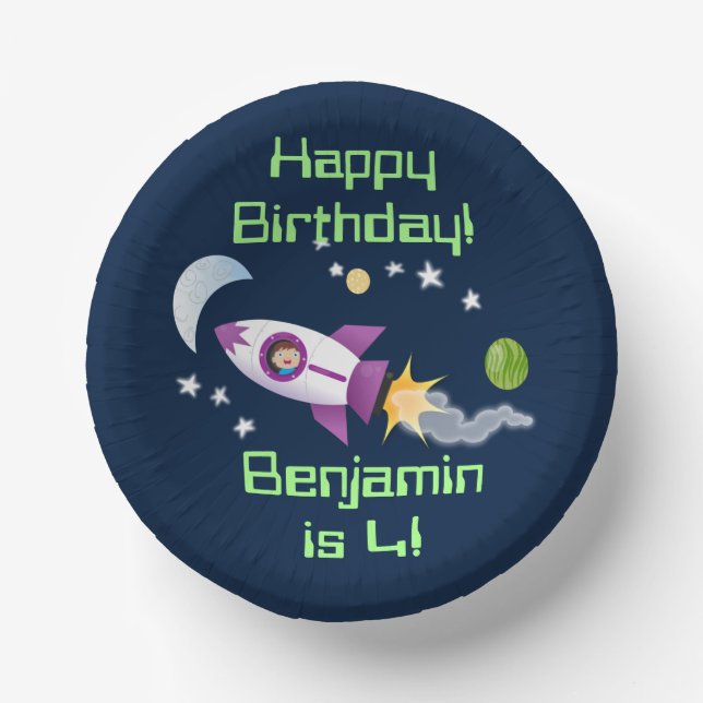 Bols En Carton Un adorable vaisseau-fusée dans l'espace dessin an (Recto)