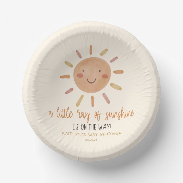 Bols En Carton Un Petit Rayon De Soleil Jaune Baby shower Soleil (Recto)
