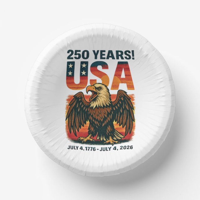 Bols En Carton USA 250 Years – Patriotic Bald Eagle July 4th 2026 (Recto)