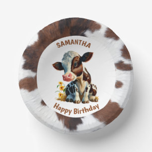 Bols En Carton Vache Brown et blanche