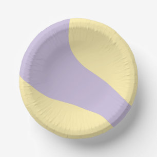 Bols En Carton Vagues simples en jaune pastel et violet