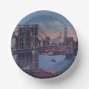 Bols En Carton Vintage Brooklyn Bridge peinture artistique