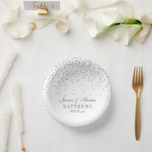 Bols En Carton Vintage Glam Silver Confetti Mariage