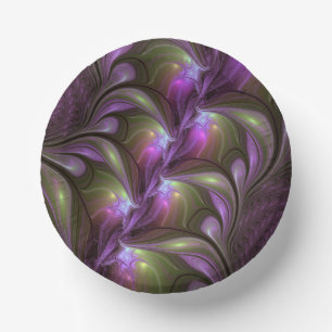 Bols En Carton Violet Abstrait violet violet kaki fractal