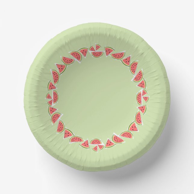Bols En Carton Watermelon Green Pieces Circle (Recto)