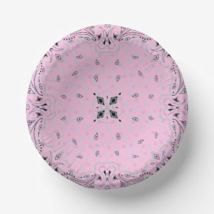 Bols En Carton Western Paisley Pink Bandana 